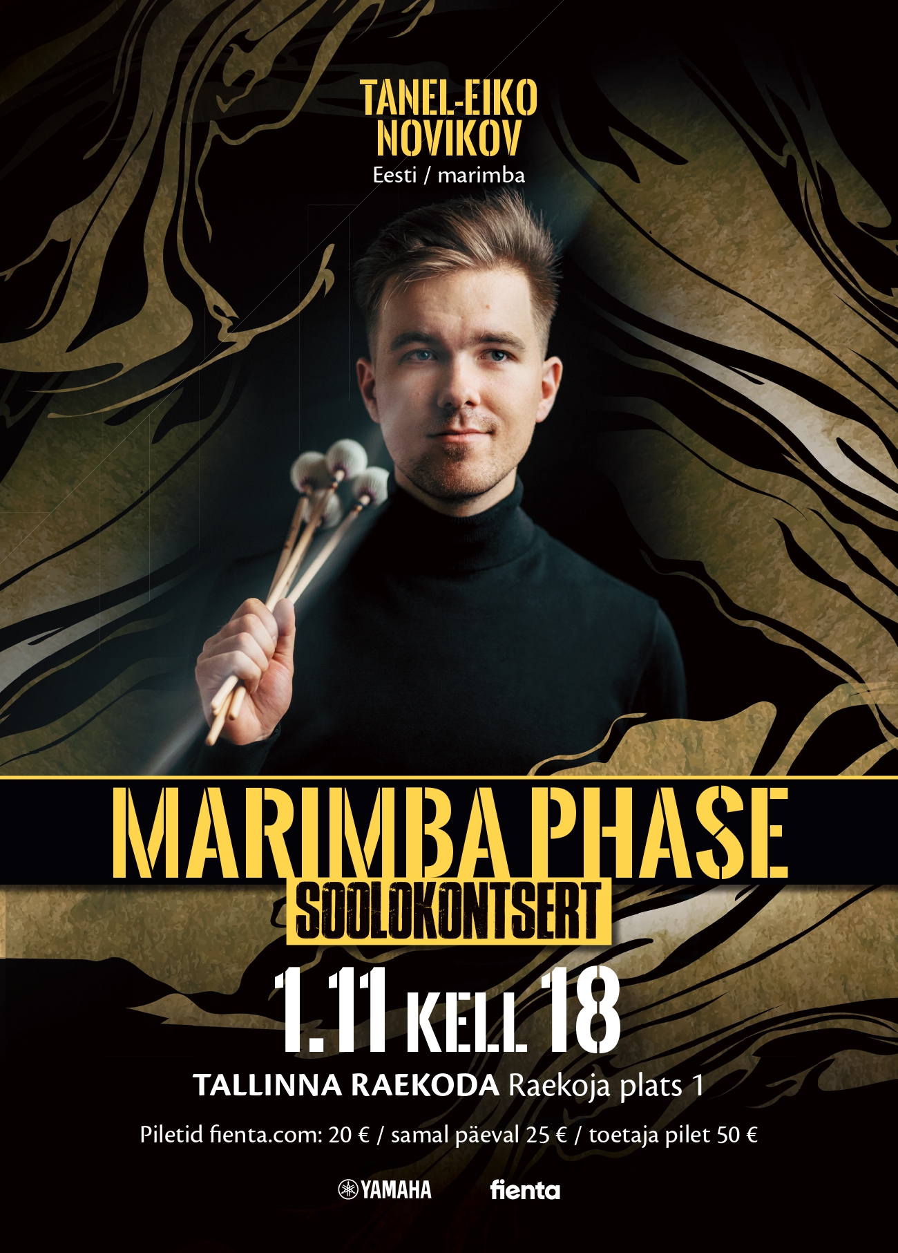 Tanel-Eiko Novikovi soolokontsert Marimba Phase Tallinna raekojas